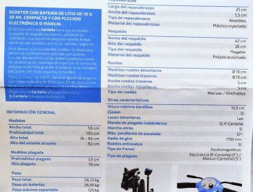 SCOOTER ELÉCTRICO CON SILLA